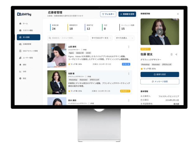 DAYby Business 応募者管理ダッシュボード